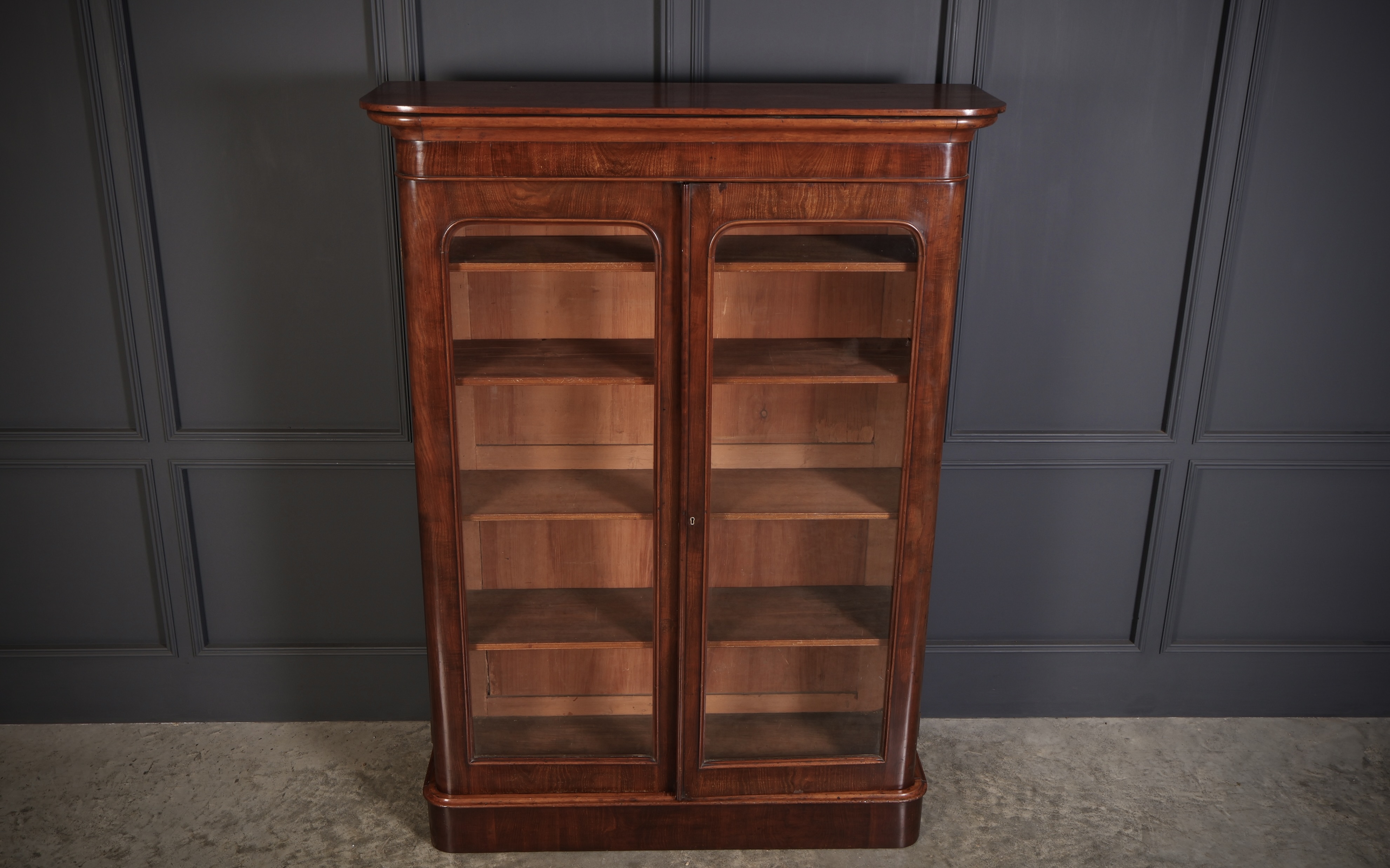 Large Victorian Mahogany Glazed Bookcase bookcase Antique Bookcases 8